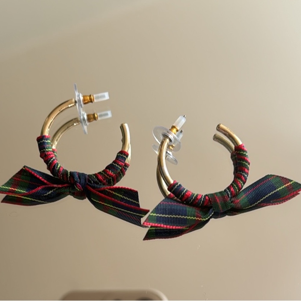 J. Crew plaid earrings NWOT